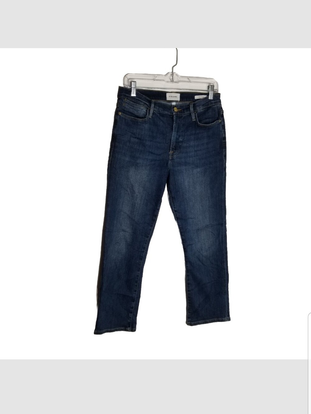 FRAME Le High Straight Jeans Women's 30 Blue Denim Button Zip 5 Pocket 30x26